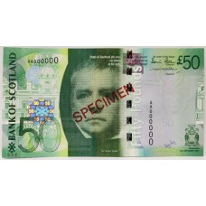 SCOTLAND 2007 . FIFTY 50 POUNDS BANKNOTE . SPECIMEN